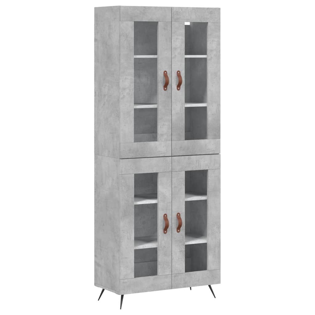 vidaXL Highboard Betongrau 69,5x34x180 cm Holzwerkstoff