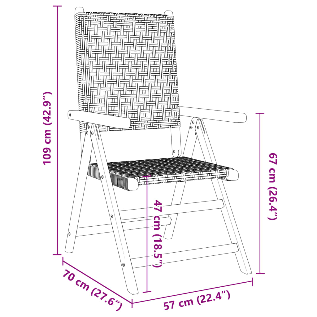 vidaXL 7-tlg. Garten-Essgruppe Poly Rattan und Massivholz Grau