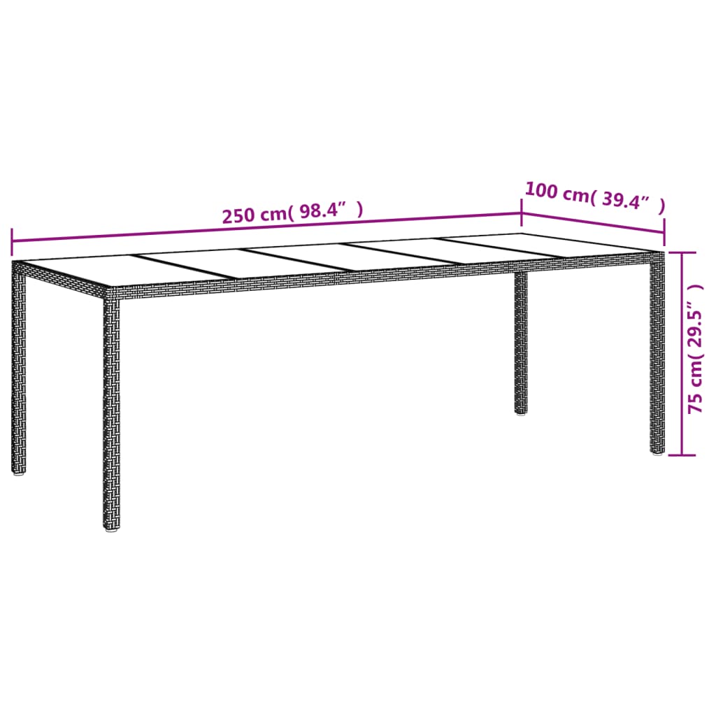 vidaXL 9-tlg. Garten-Essgruppe mit Kissen Braun Poly Rattan