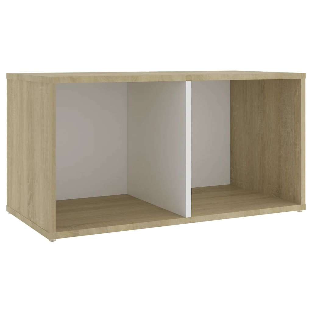 vidaXL 5-tlg. TV-Schrank-Set Weiß Sonoma-Eiche Holzwerkstoff