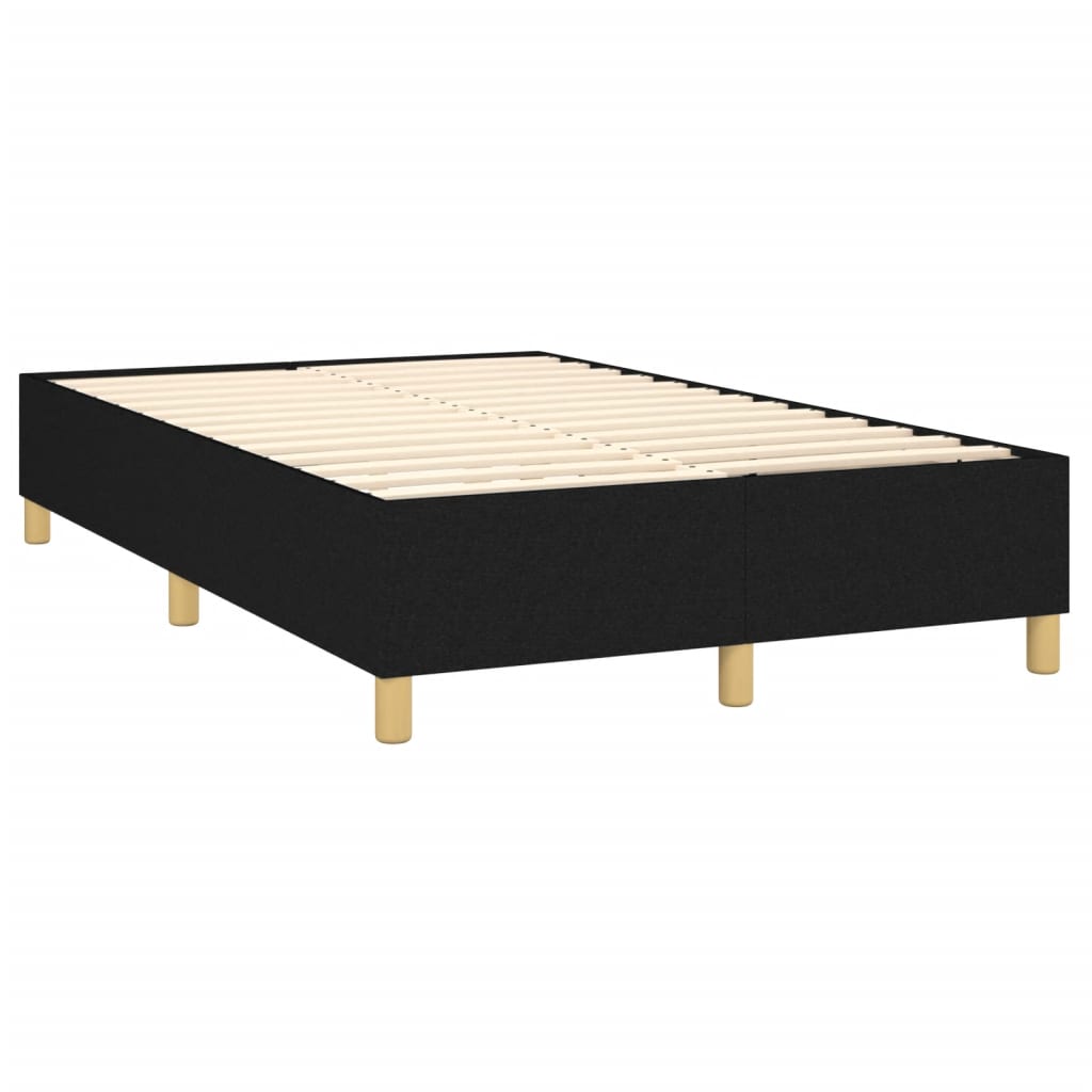 vidaXL Boxspringbett mit Matratze & LED Schwarz 120x200 cm Stoff