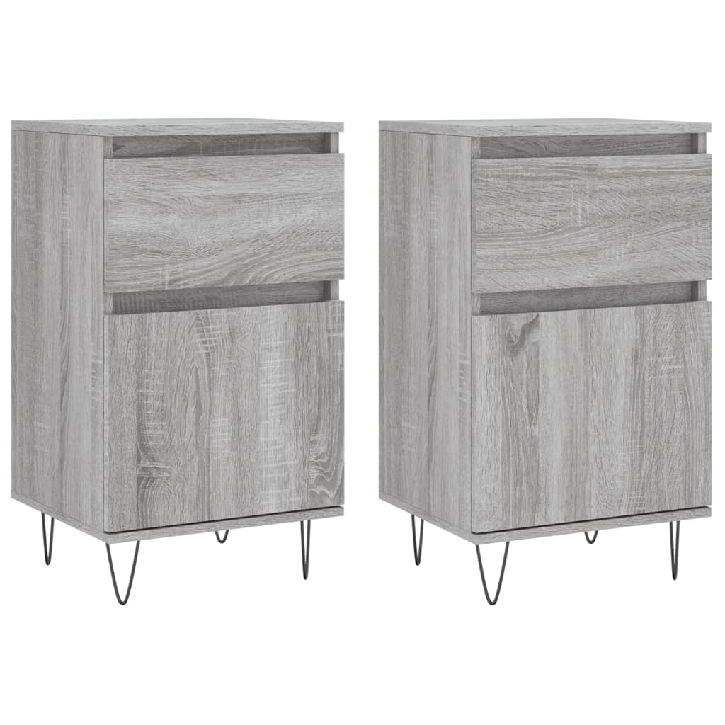 vidaXL Sideboards 2 Stk. Grau Sonoma 40x35x70 cm Holzwerkstoff