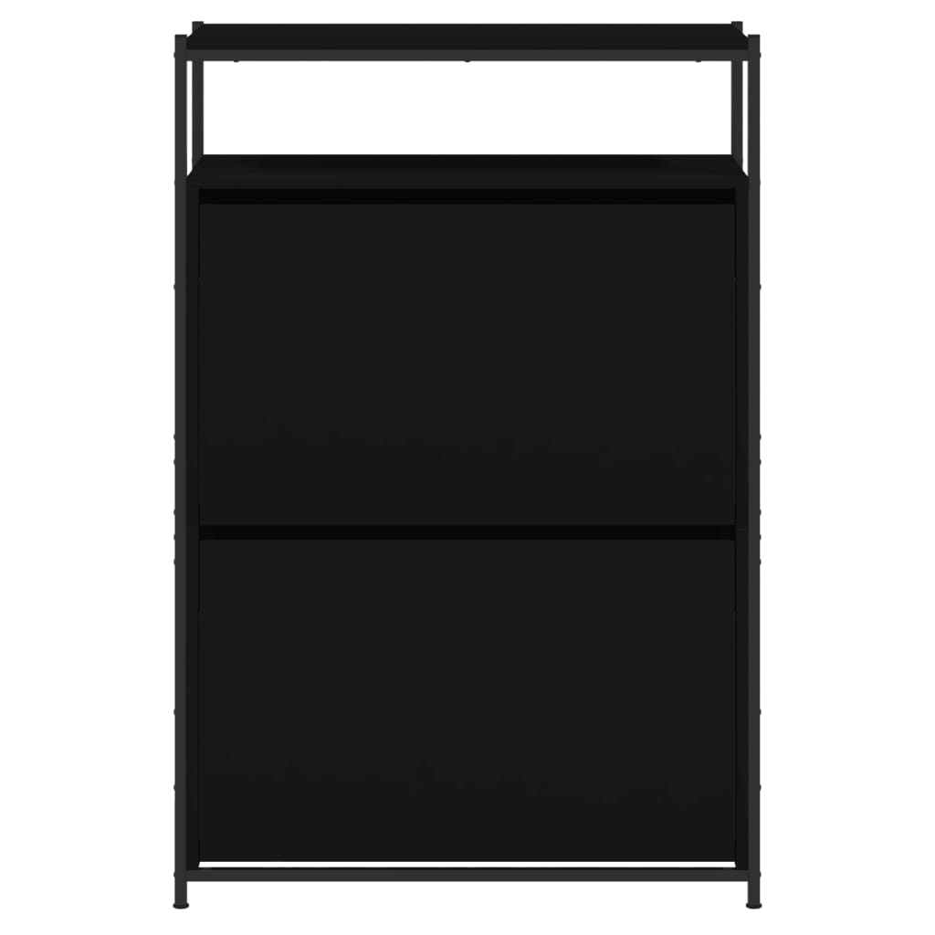 vidaXL Schuhschrank Schwarz 75x34x112 cm Holzwerkstoff