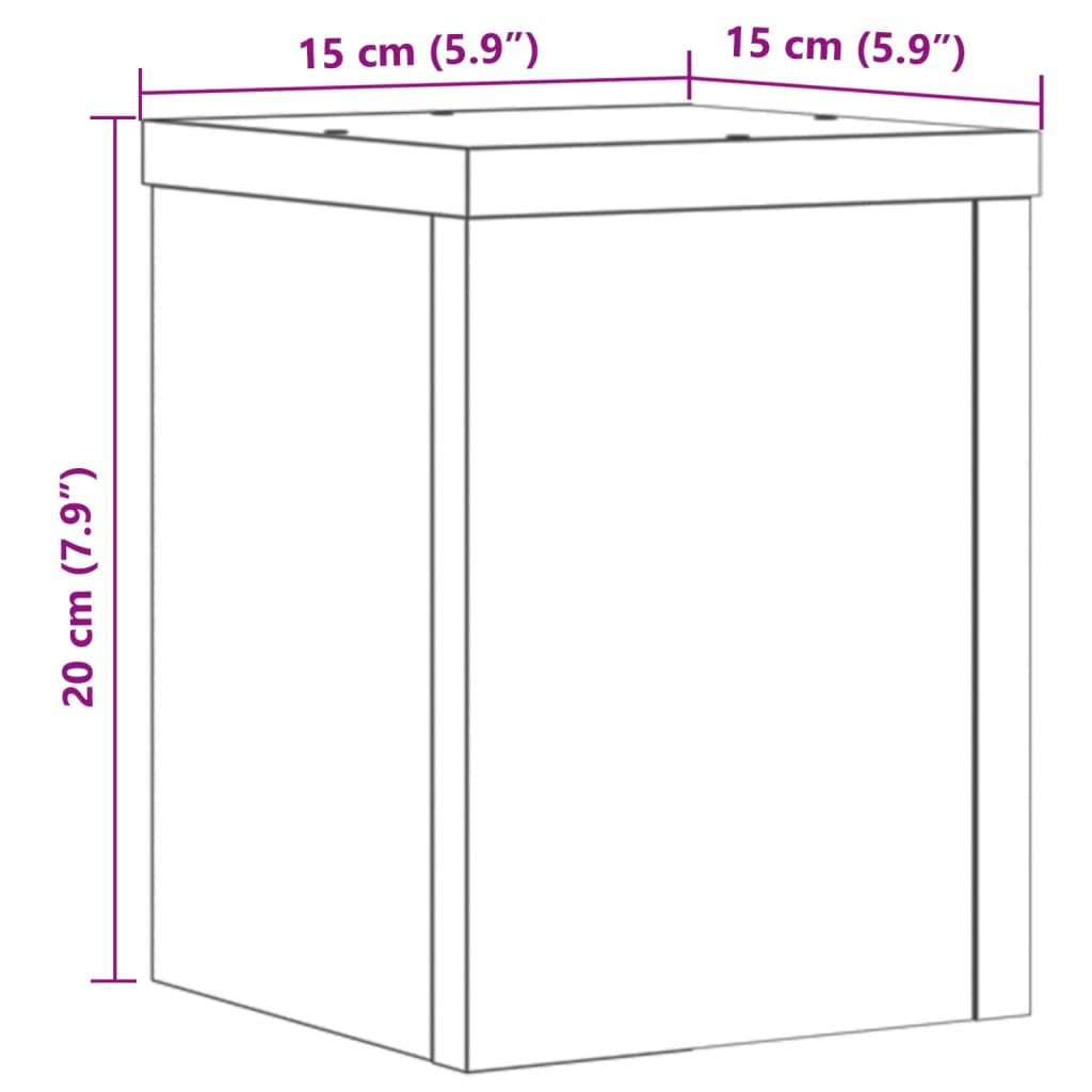 vidaXL Pflanzenständer 2 Stk. Schwarz 15x15x20 cm Holzwerkstoff