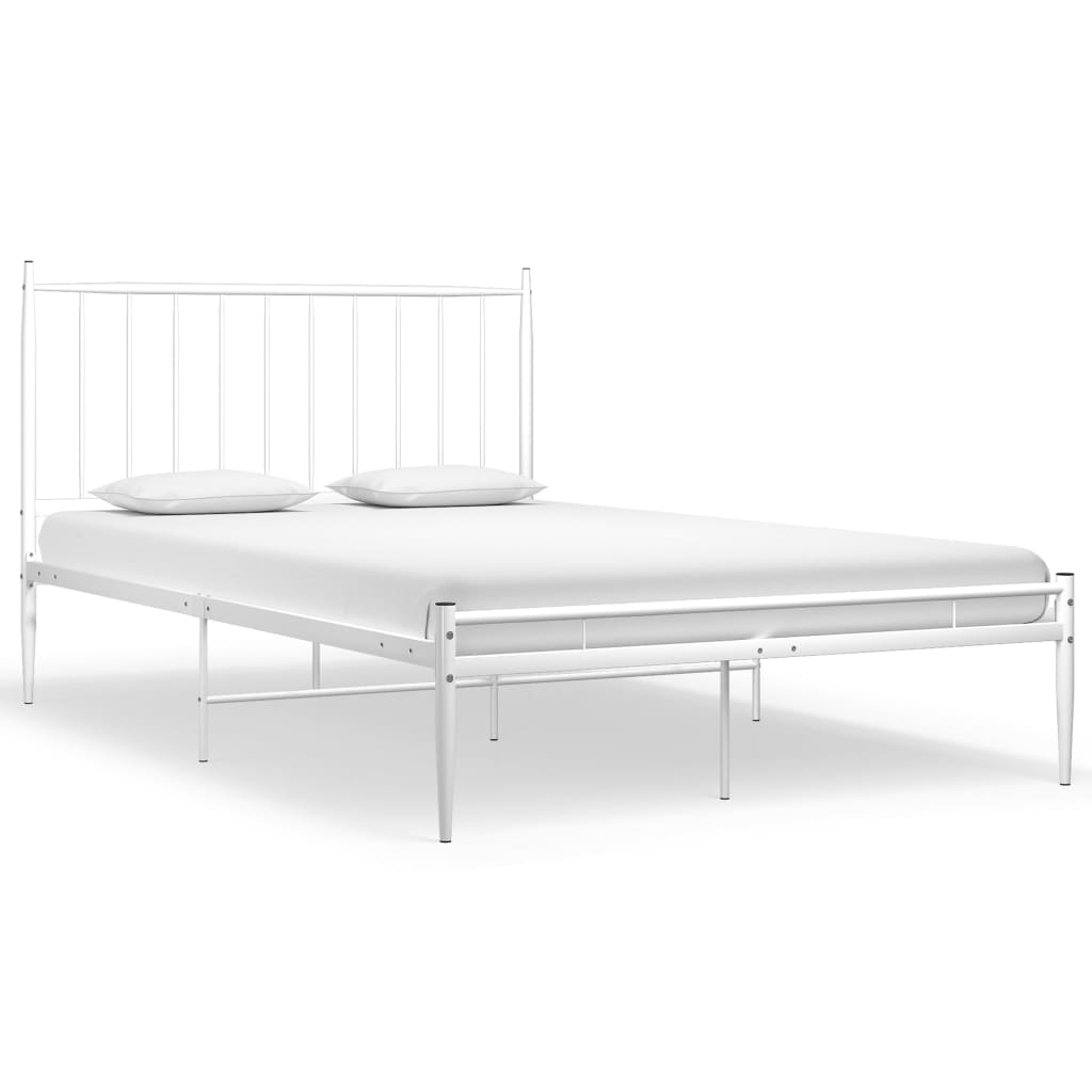 vidaXL Bett Weiß Metall 120x200 cm