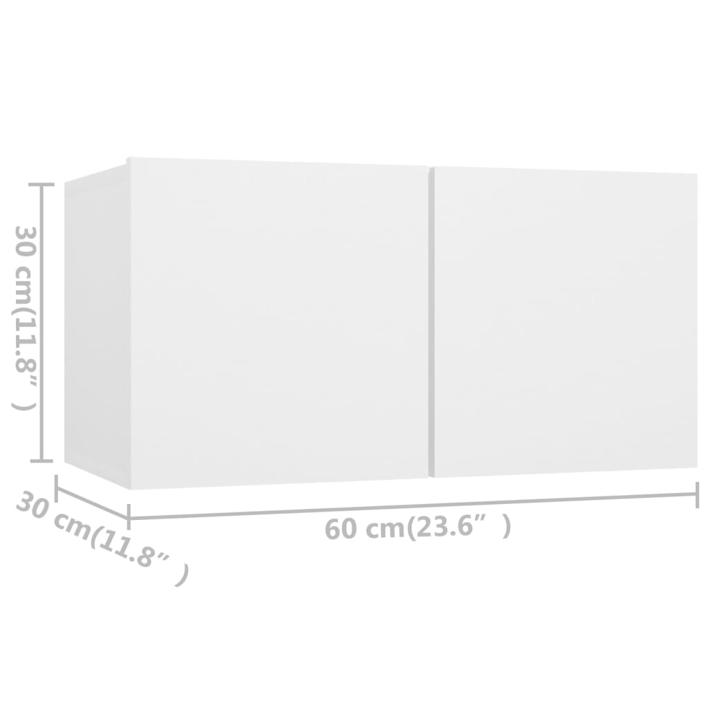 vidaXL 6-tlg. TV-Schrank-Set Weiß Holzwerkstoff