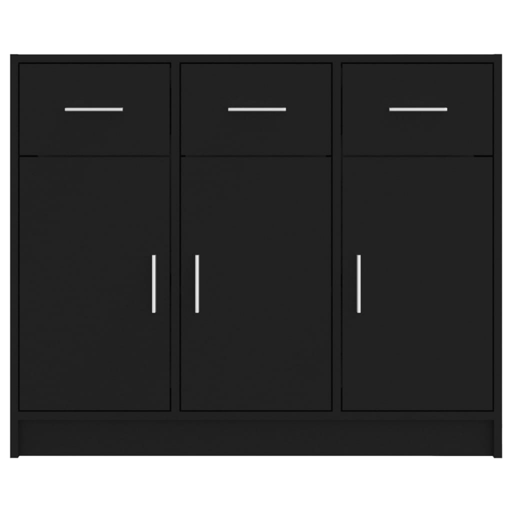 vidaXL Sideboard Schwarz 91x28x75 cm Holzwerkstoff