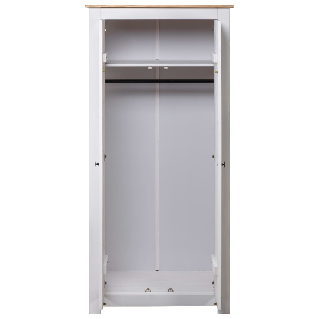 vidaXL Kleiderschrank Weiß 80×50×171,5 cm Kiefer Massiv Panama Serie