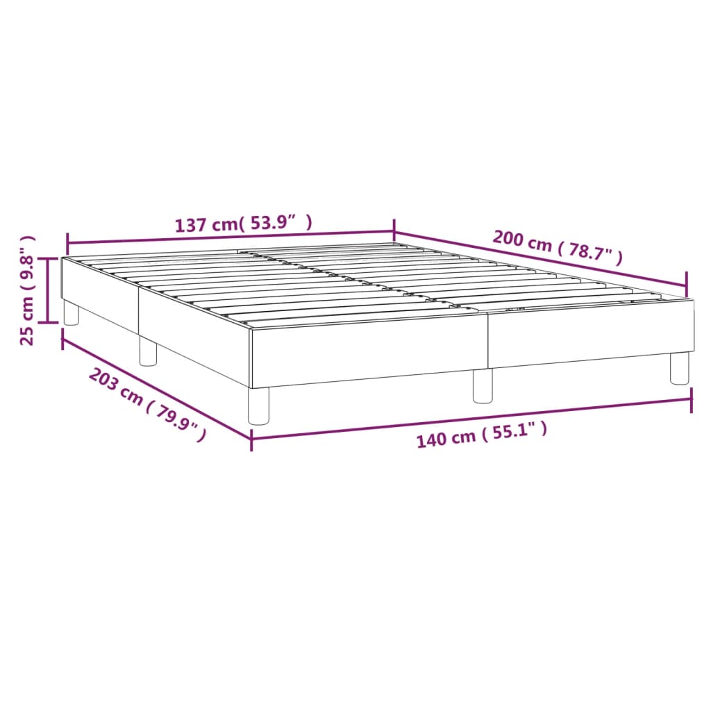 vidaXL Bettgestell Braun 140x200 cm Kunstleder