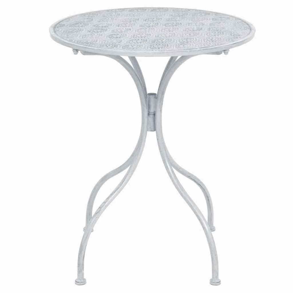 vidaXL 3-tlg. Bistro-Set Stahl Grau-Weiß