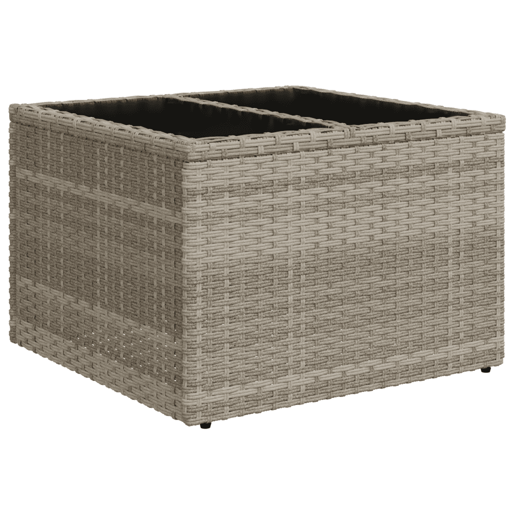 vidaXL 12-tlg. Garten-Sofagarnitur mit Kissen Hellgrau Poly Rattan