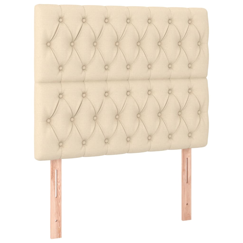 vidaXL Kopfteile 2 Stk. Creme 90x7x78/88 cm Stoff