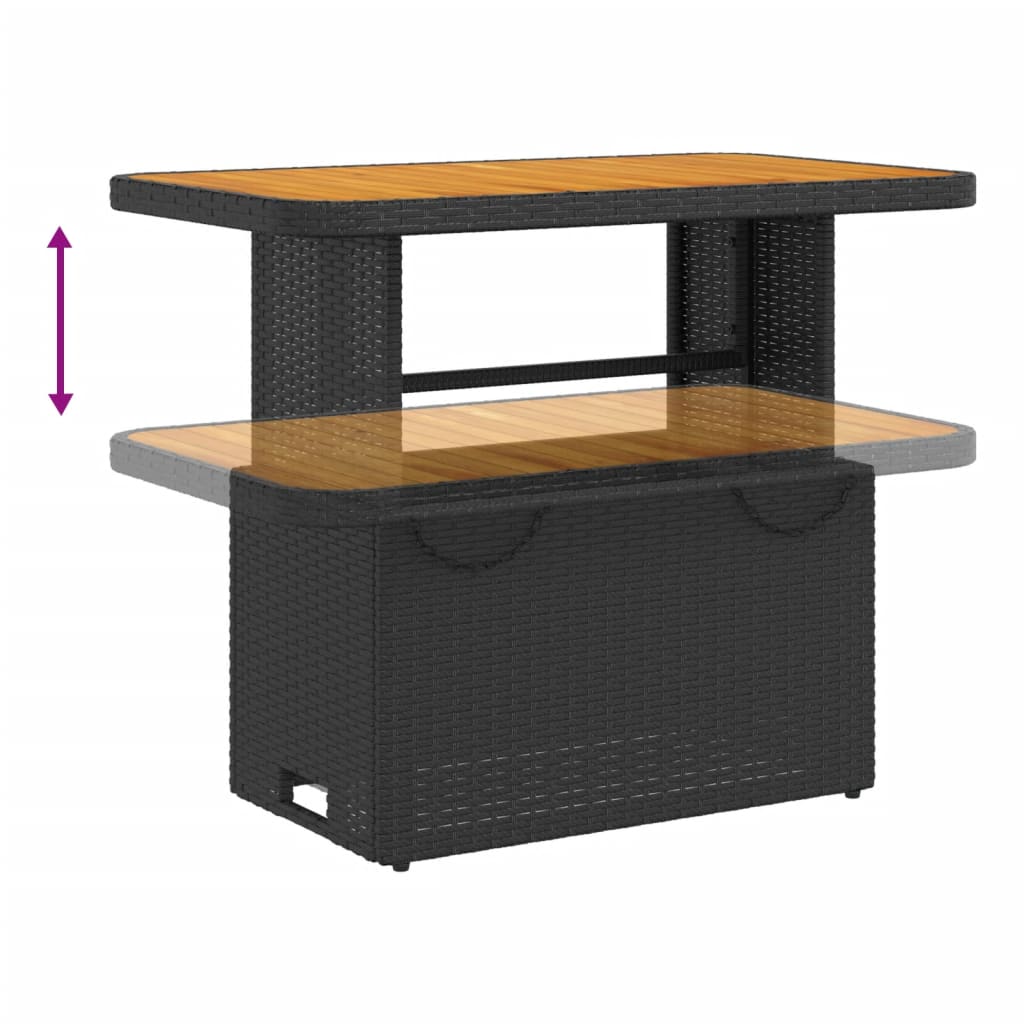 vidaXL 2-tlg. Garten-Essgruppe mit Kissen Schwarz Poly Rattan