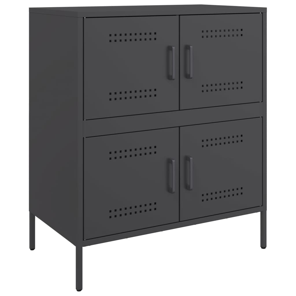 vidaXL Sideboard Schwarz 68x39x79 cm Stahl