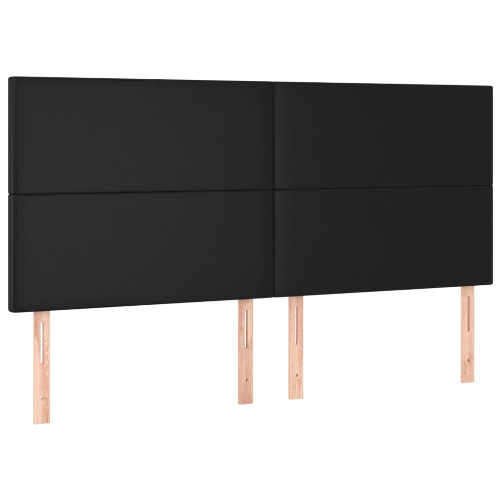 vidaXL LED Kopfteil Schwarz 180x5x118/128 cm Kunstleder