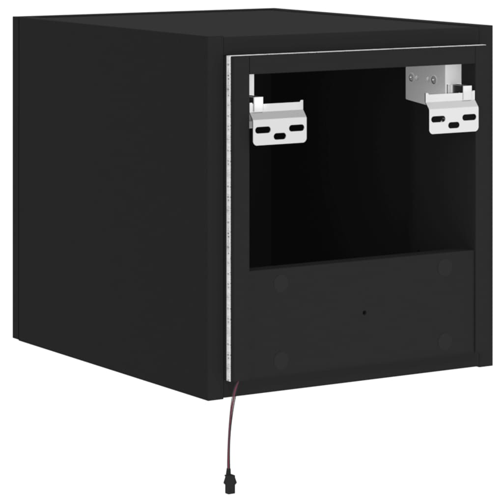 vidaXL TV-Wandschrank mit LED-Leuchten Schwarz 30,5x35x30 cm