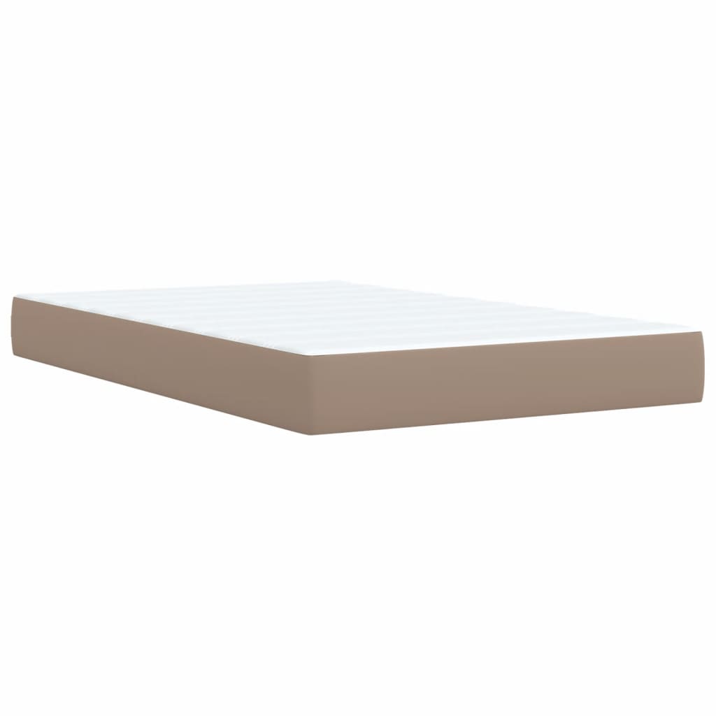 vidaXL Boxspringbett Matratze Cappuccino-Braun 120x200cm Kunstleder