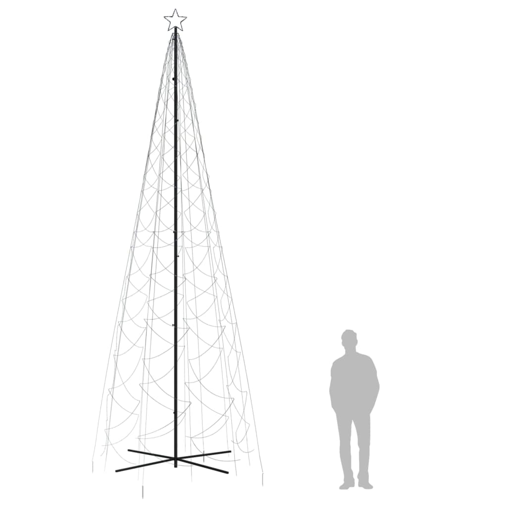 vidaXL LED-Weihnachtsbaum Kegelform Kaltweiß 1400 LEDs 160x500 cm