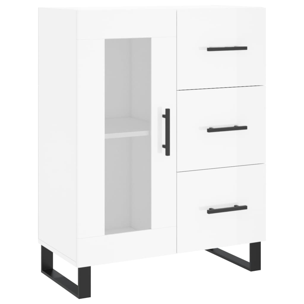 vidaXL Highboard Hochglanz-Weiß 69,5x34x180 cm Holzwerkstoff