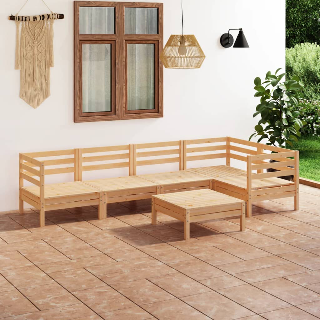 vidaXL 6-tlg. Garten-Lounge-Set Kiefer Massivholz