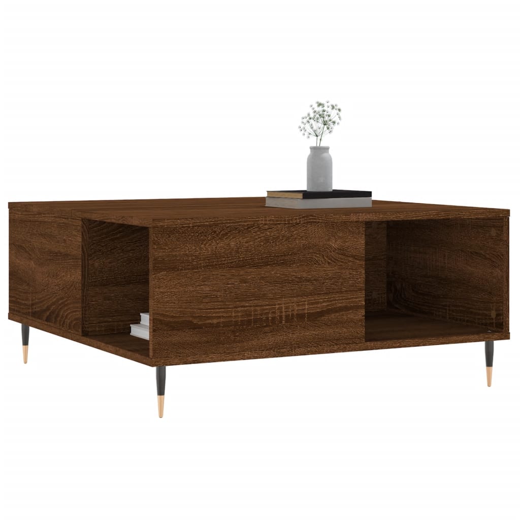 vidaXL Couchtisch Braun Eichen-Optik 80x80x36,5 cm Holzwerkstoff