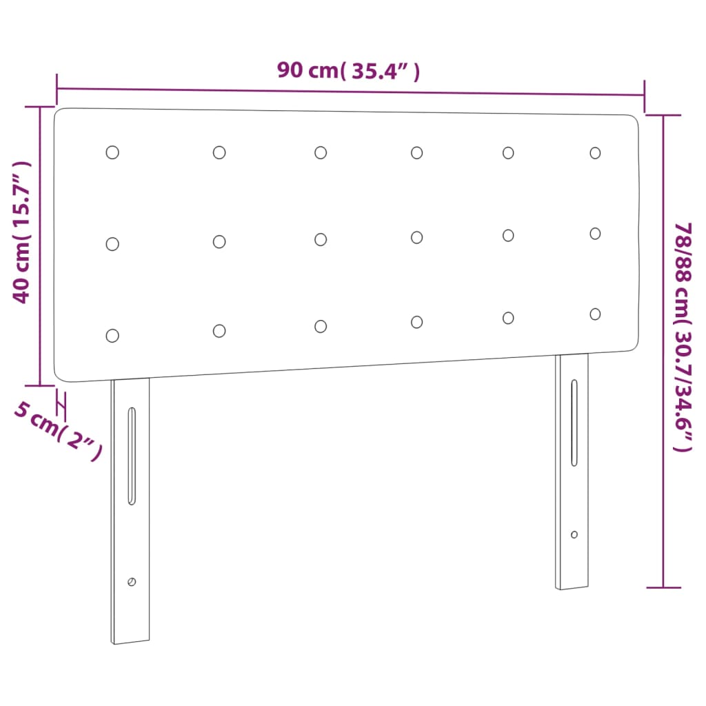 vidaXL LED Kopfteil Hellgrau 90x5x78/88 cm Stoff