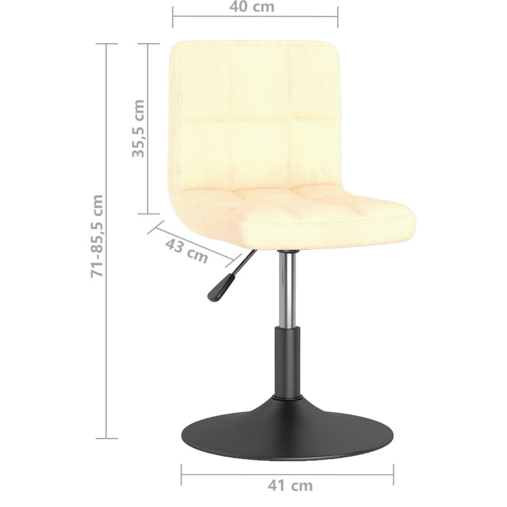 vidaXL Esszimmerstühle 4 Stk. Drehbar Creme Samt