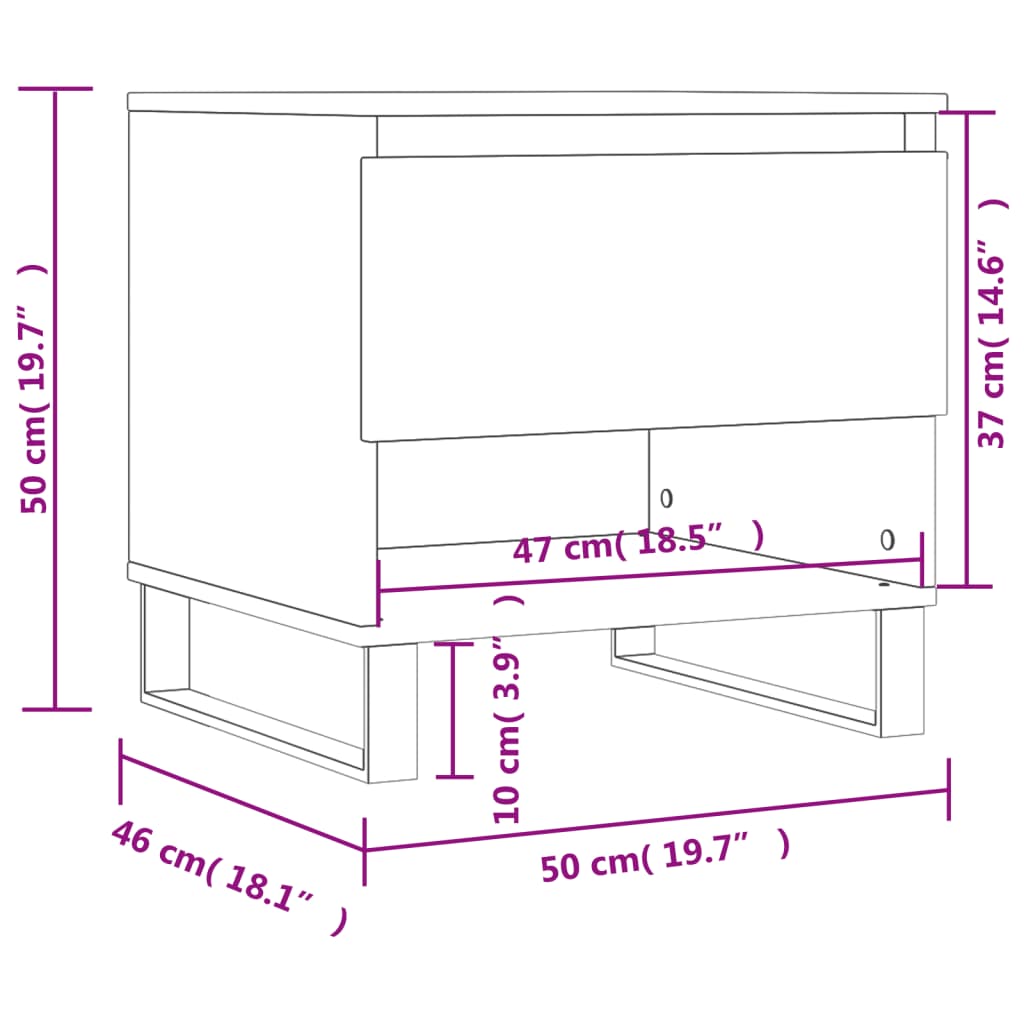 vidaXL Couchtische 2 Stk. Braun Eichen-Optik 50x46x50 cm Holzwerkstoff