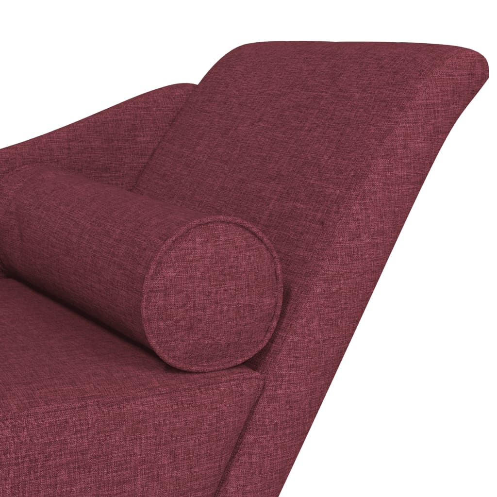 vidaXL Chaiselongue mit Kissen Weinrot Stoff