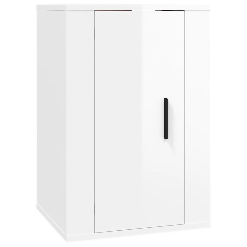 vidaXL TV-Wandschrank Hochglanz-Weiß 40x34,5x60 cm