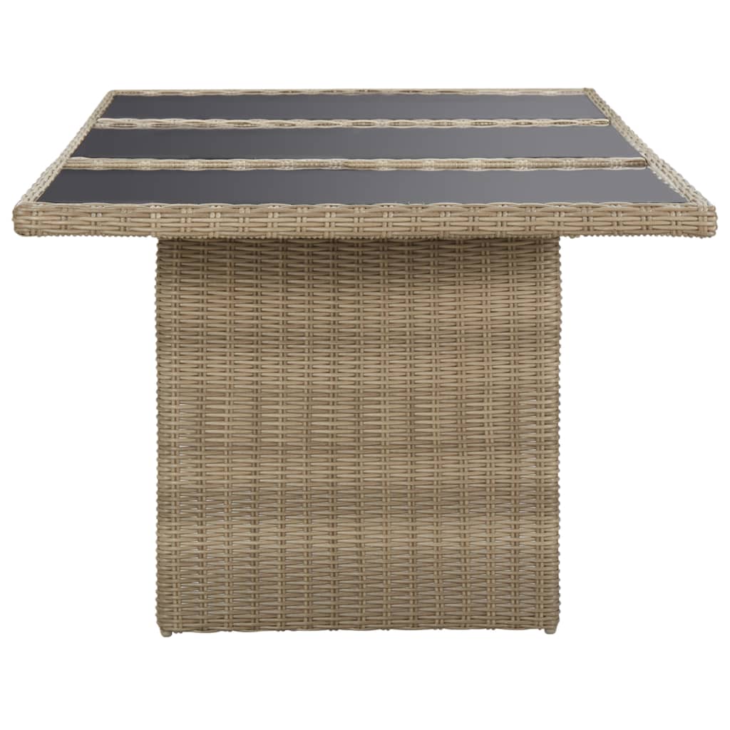 vidaXL 9-tlg. Garten-Essgruppe Poly Rattan Braun