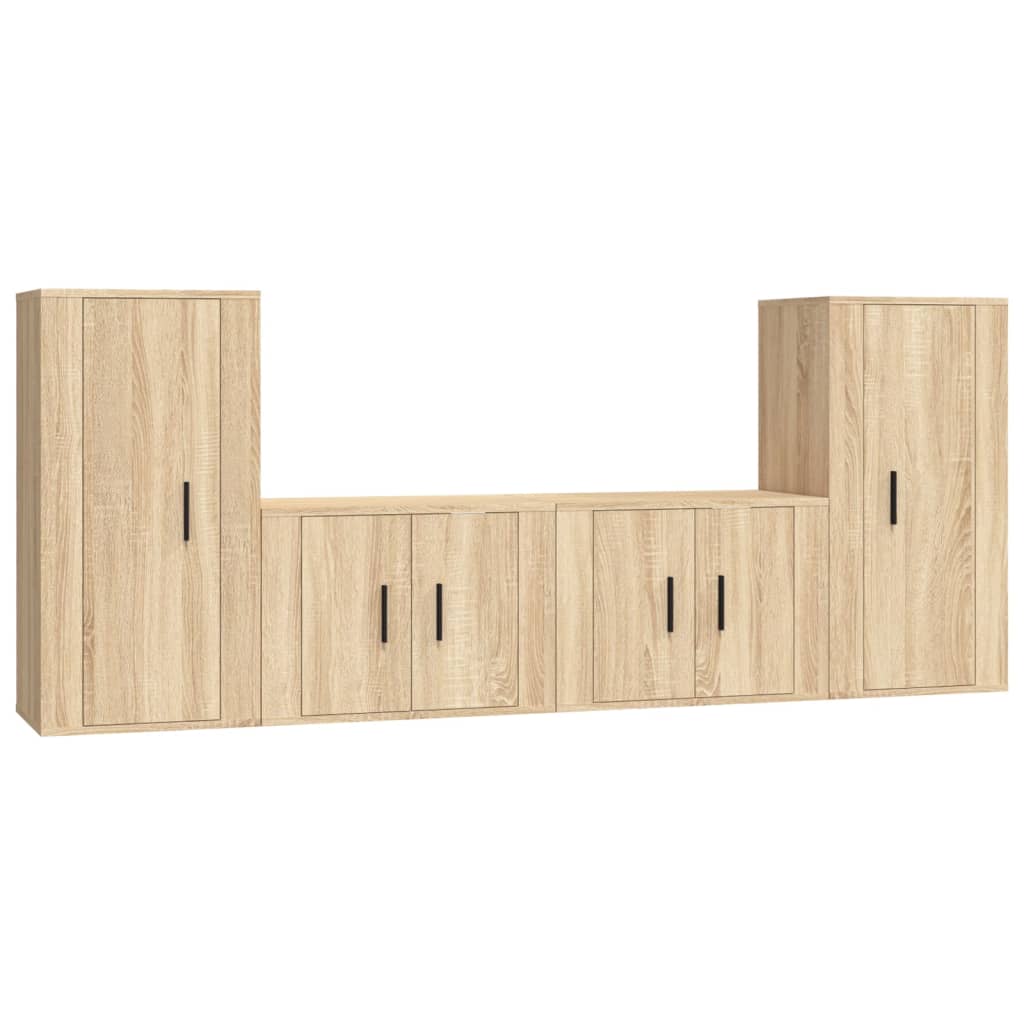 vidaXL 4-tlg. TV-Schrank-Set Sonoma-Eiche Holzwerkstoff