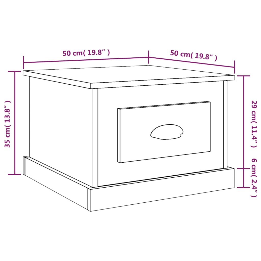 vidaXL Couchtisch Braun Eichen-Optik 50x50x35 cm Holzwerkstoff