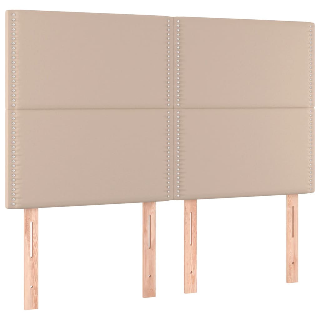 vidaXL Boxspringbett Matratze Cappuccino-Braun 140x200cm Kunstleder