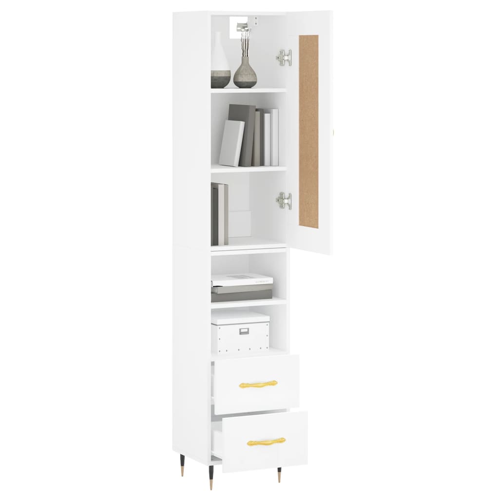 vidaXL Highboard Weiß 34,5x34x180 cm Holzwerkstoff