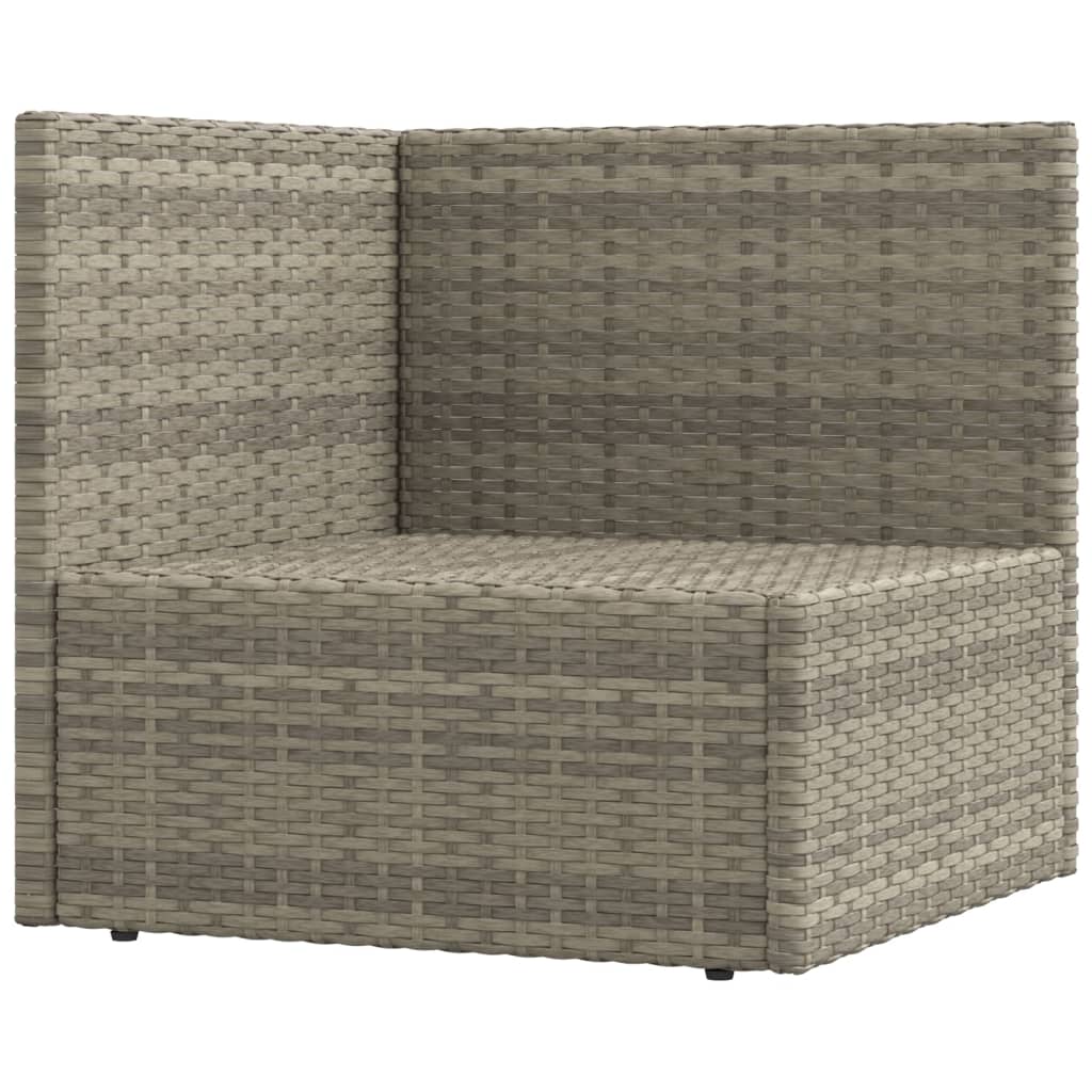 vidaXL 5-tlg. Garten-Lounge-Set mit Kissen Grau Poly Rattan