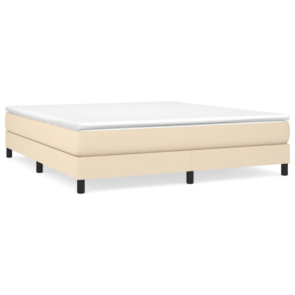 vidaXL Boxspringbett mit Matratze Creme 180x200 cm Stoff