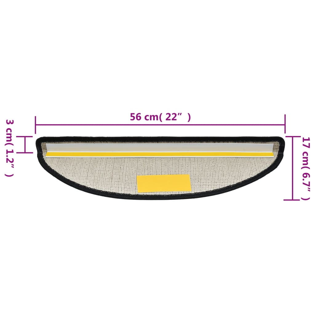 vidaXL 15 Stk. Treppenmatten Anthrazit 56 x 17 x 3 cm