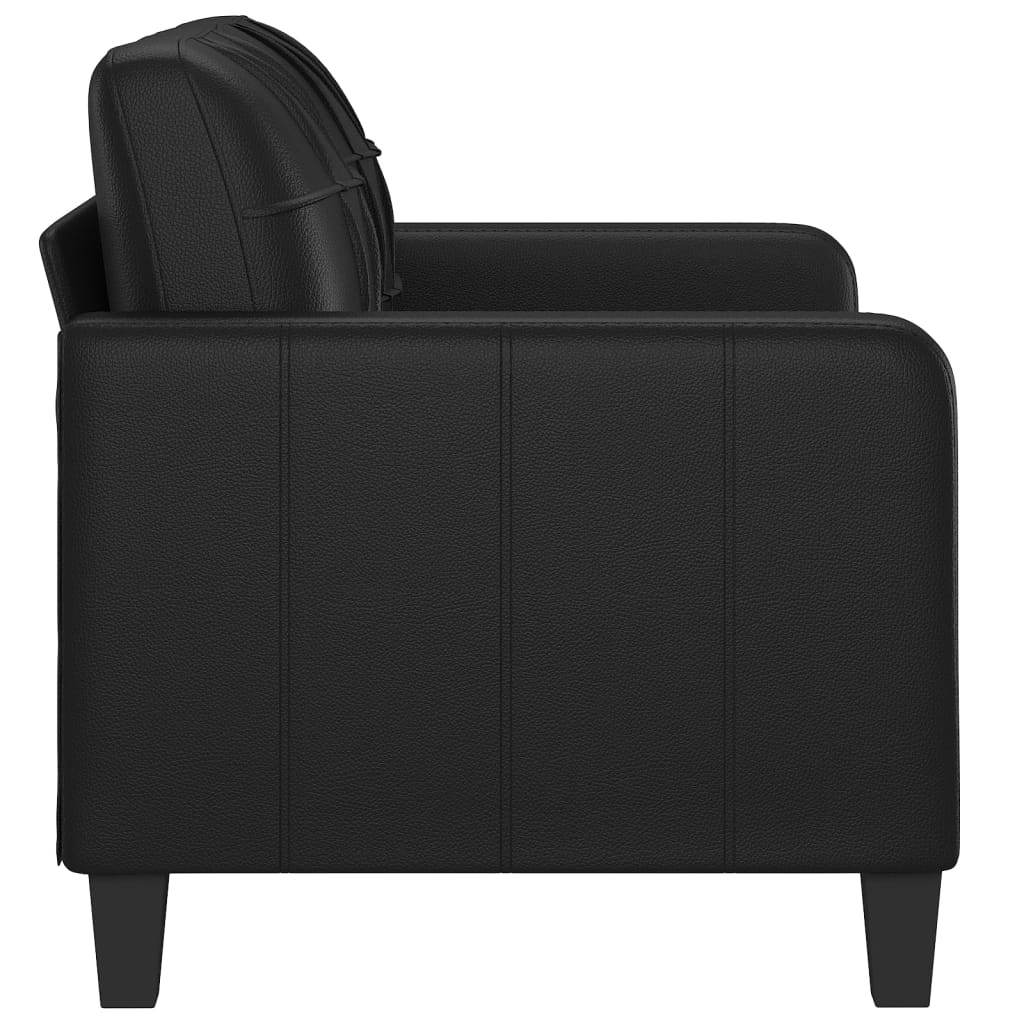 vidaXL 2-Sitzer-Sofa Schwarz 120 cm Kunstleder