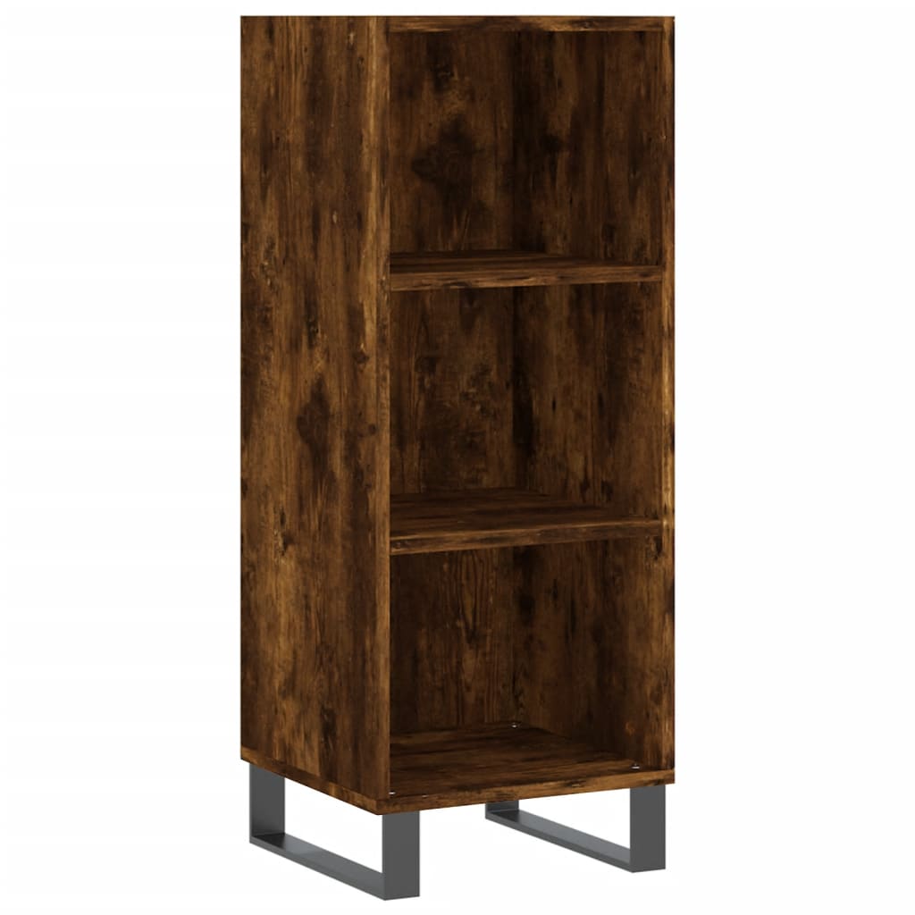 vidaXL Highboard Räuchereiche 34,5x34x180 cm Holzwerkstoff