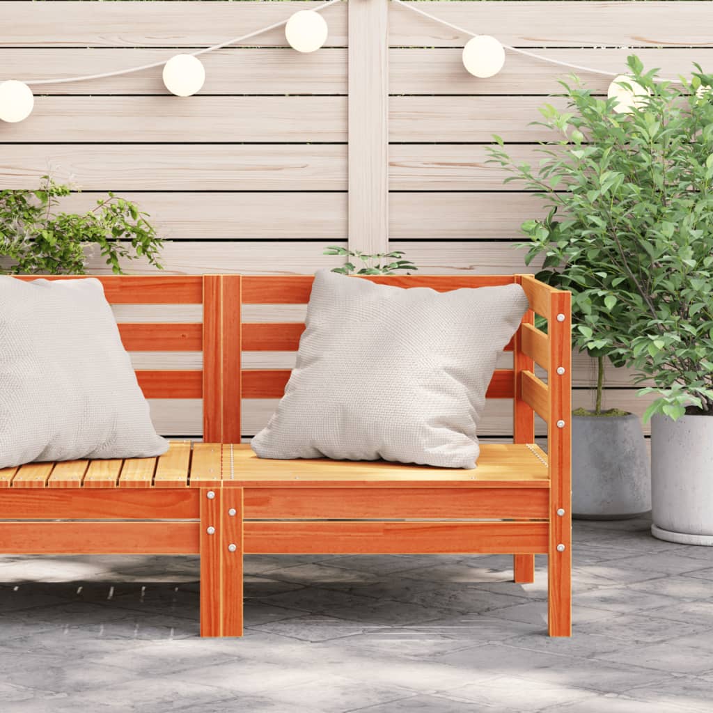 vidaXL Garten-Ecksofa Wachsbraun Massivholz Kiefer