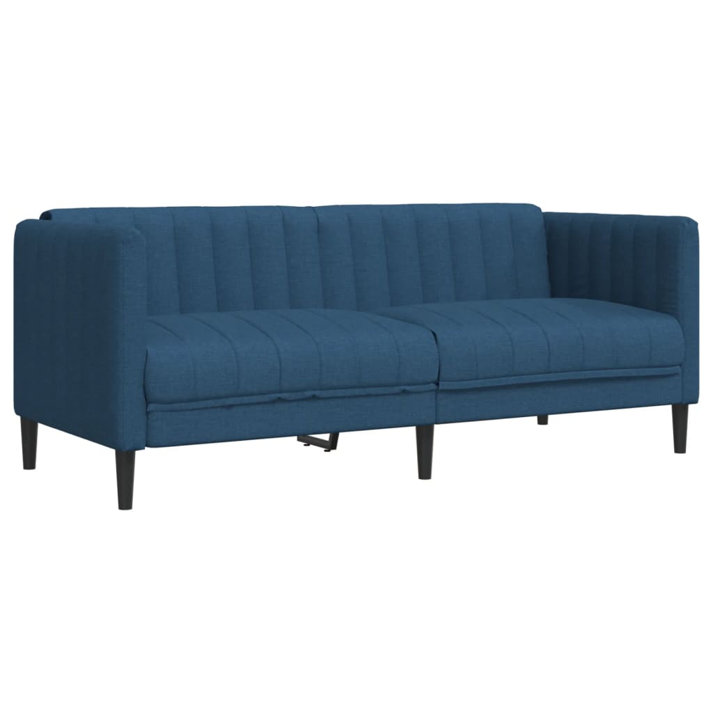 vidaXL Sofa 2-Sitzer Blau Stoff