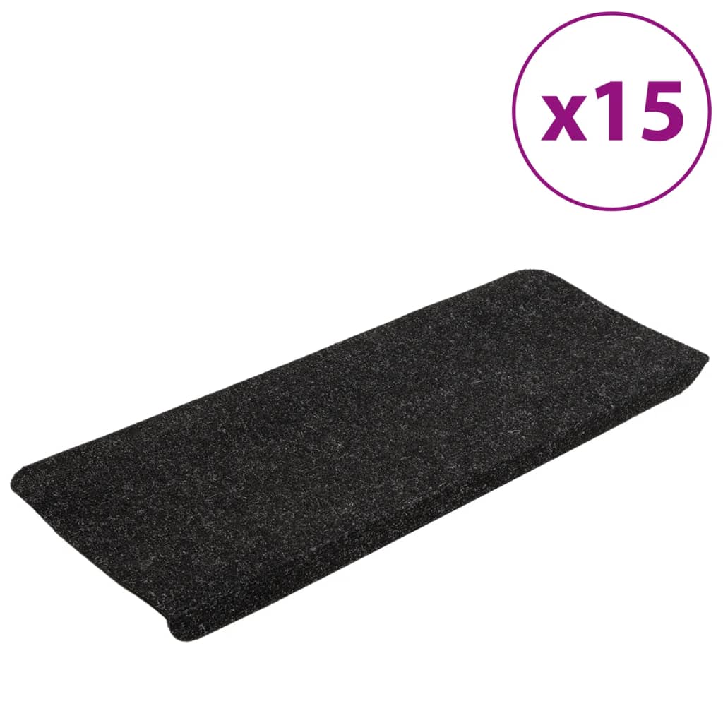 vidaXL Stufenmatten Selbstklebend 15 Stk. 65x24,5x3,5 cm Anthrazit