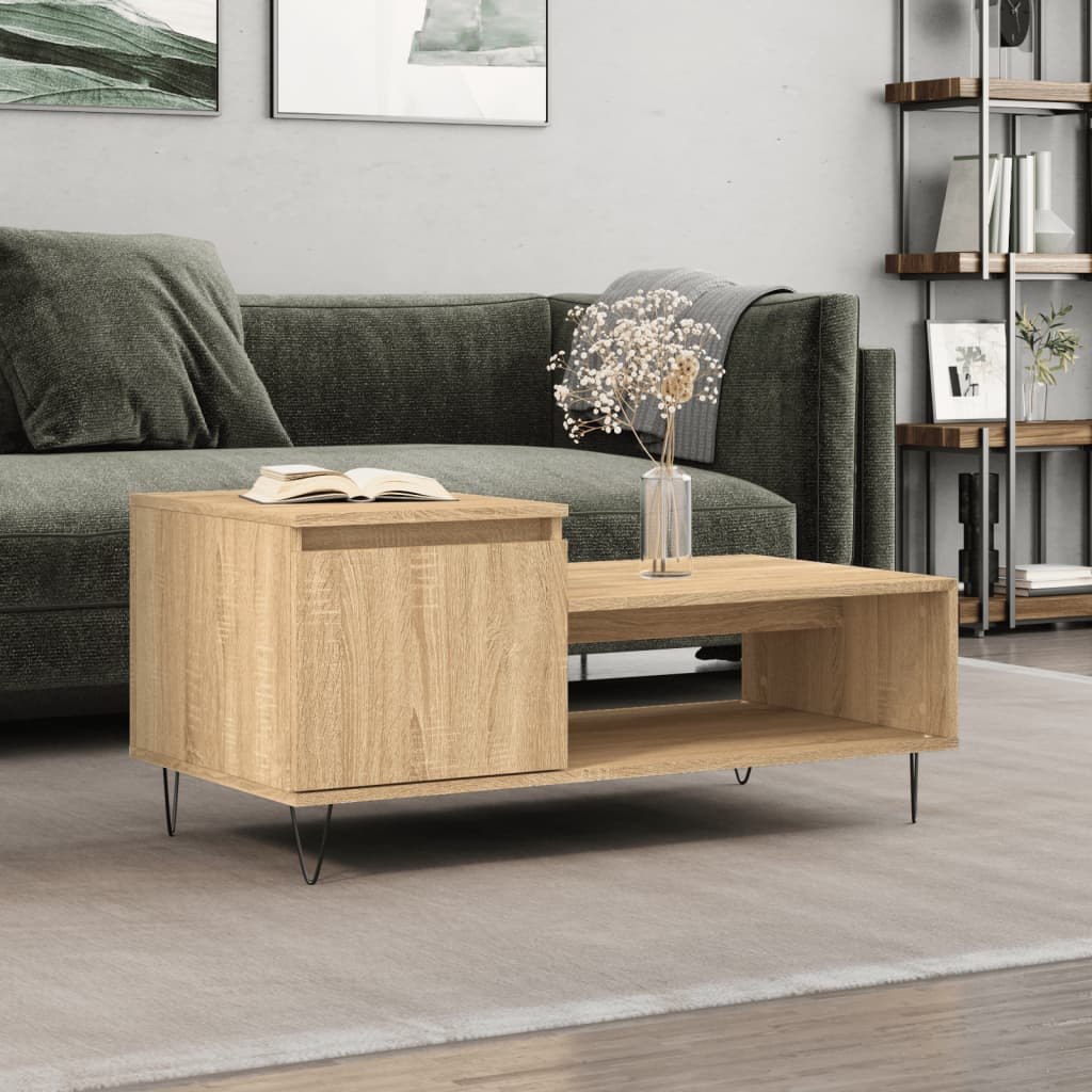 vidaXL Couchtisch Sonoma-Eiche 100x50x45 cm Holzwerkstoff