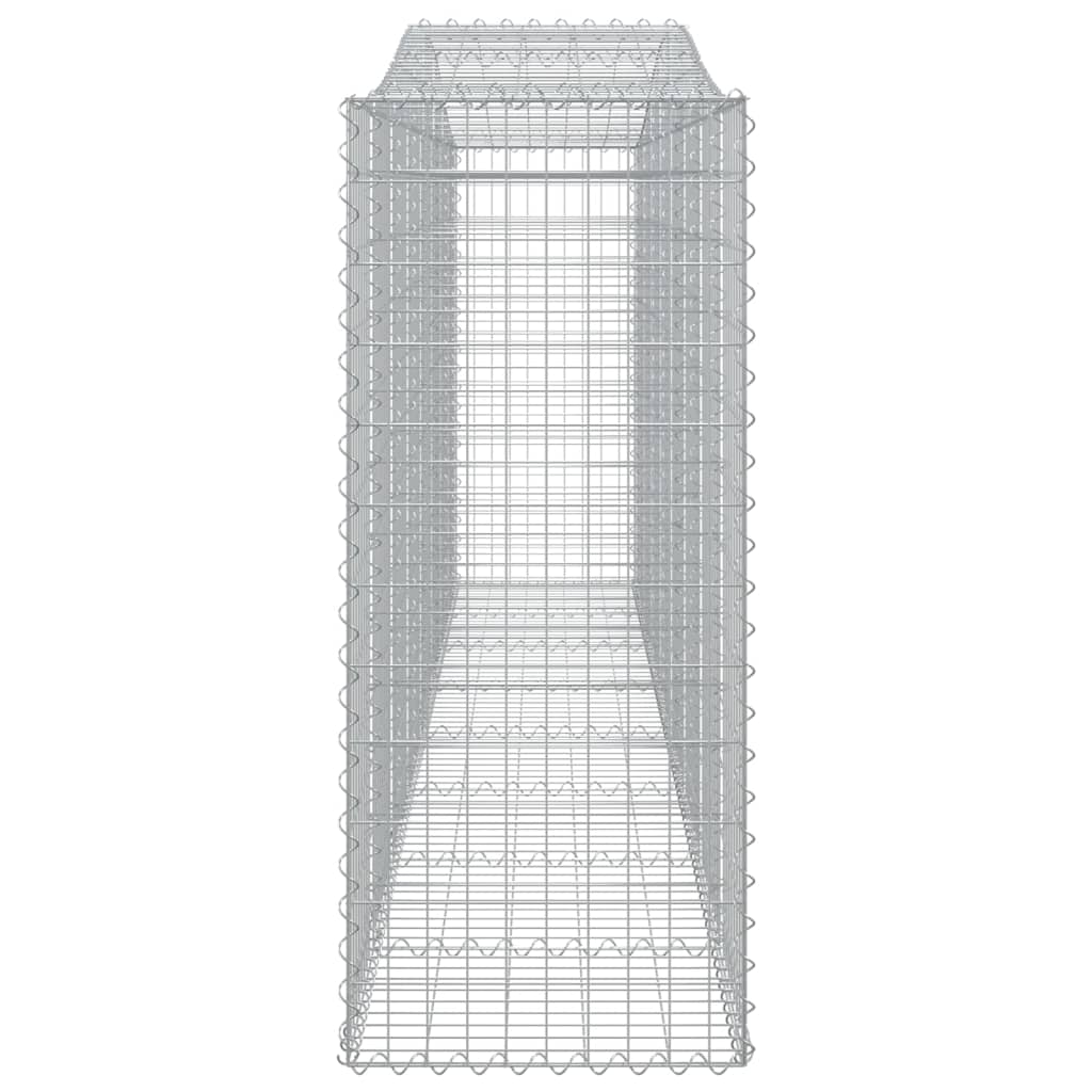 vidaXL Gabione mit Hochbogen 400x50x120/140 cm Verzinktes Eisen