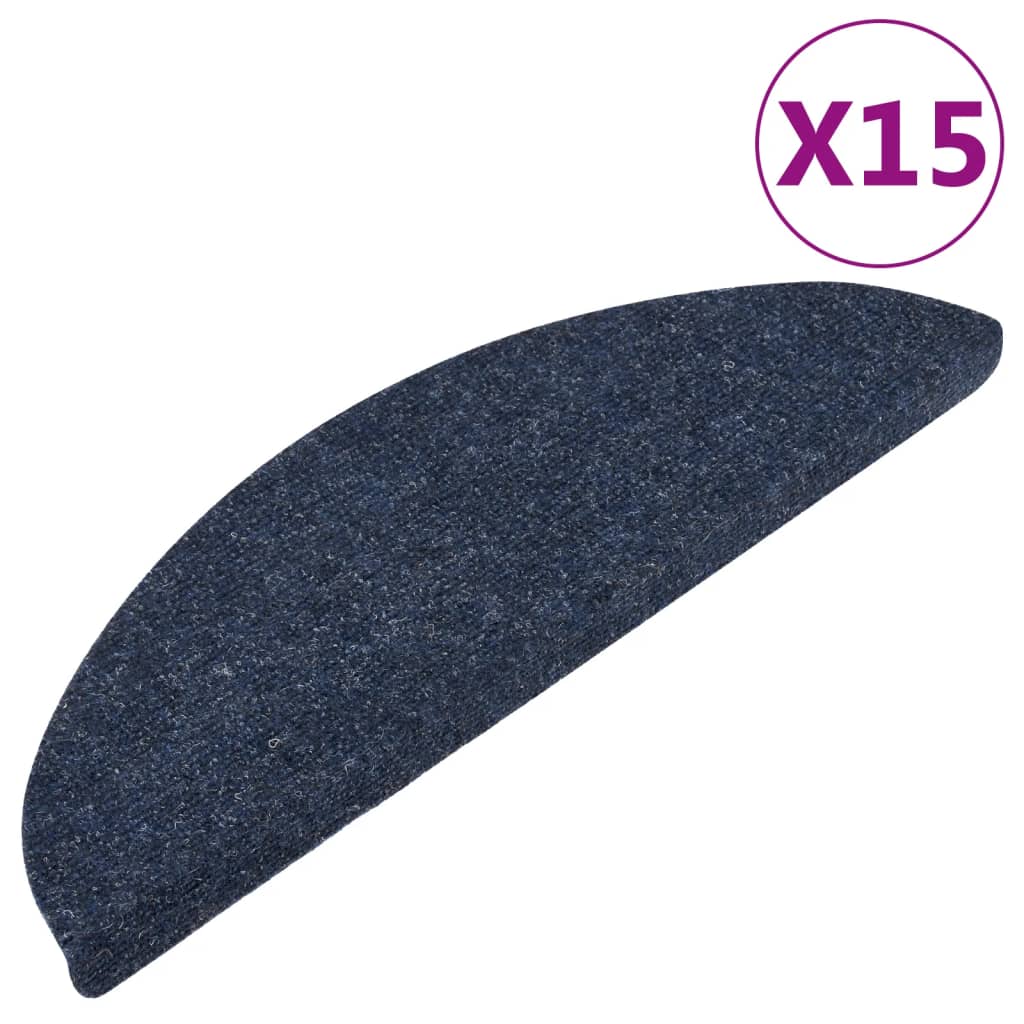 vidaXL Stufenmatten Selbstklebend 15 Stk. 56x17x3 cm Blau