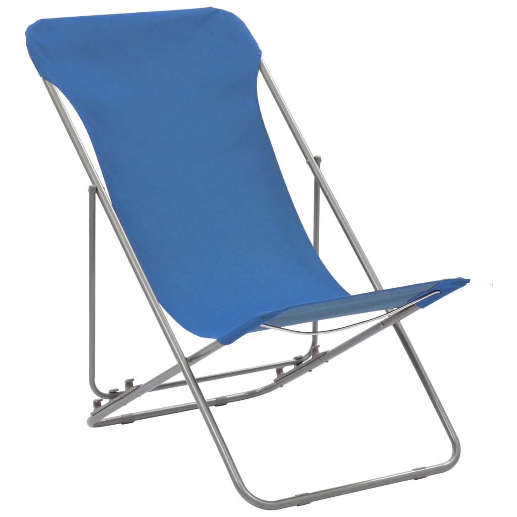 vidaXL Klappbare Strandstühle 2 Stk. Stahl und Oxford-Gewebe Blau