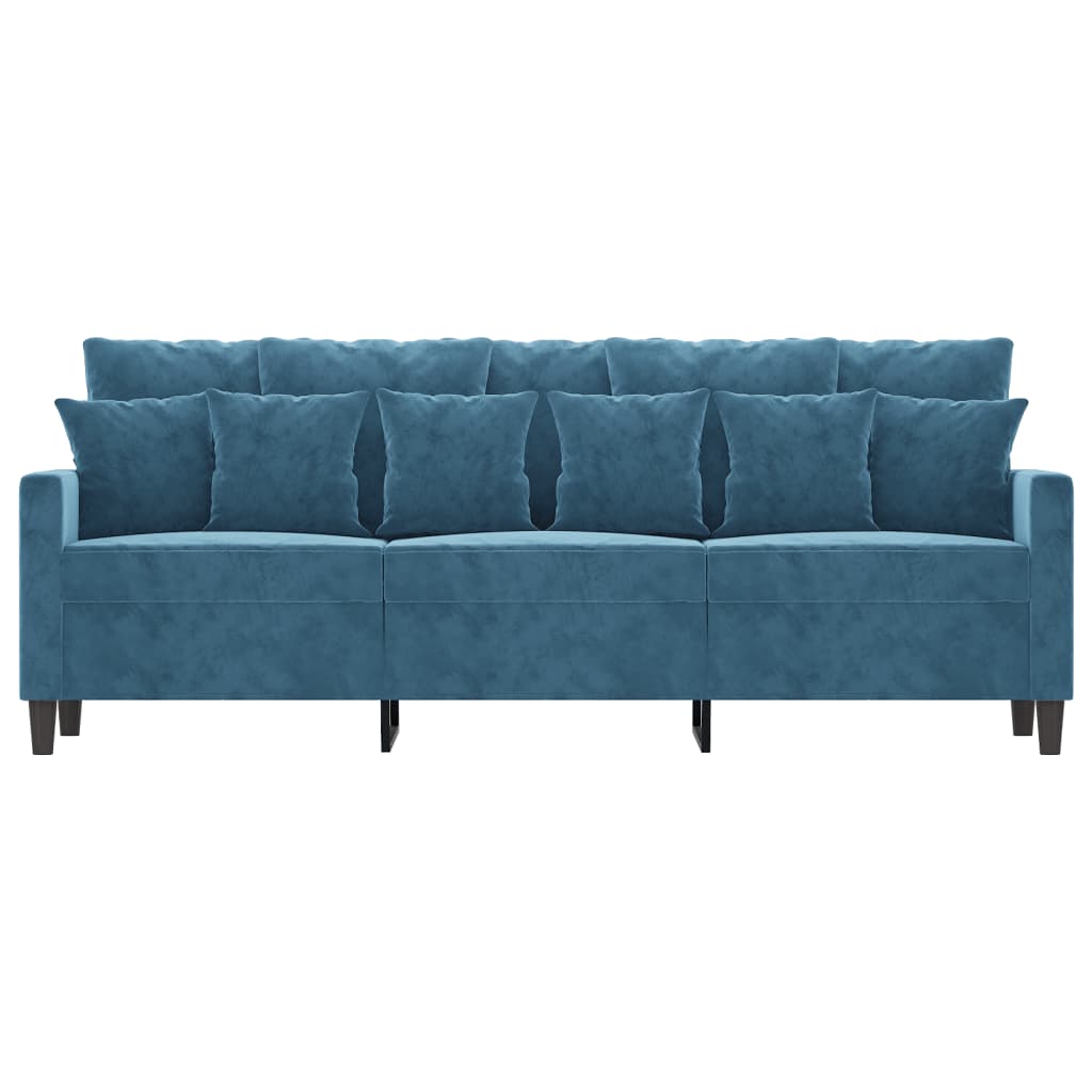 vidaXL 3-Sitzer-Sofa Blau 180 cm Samt