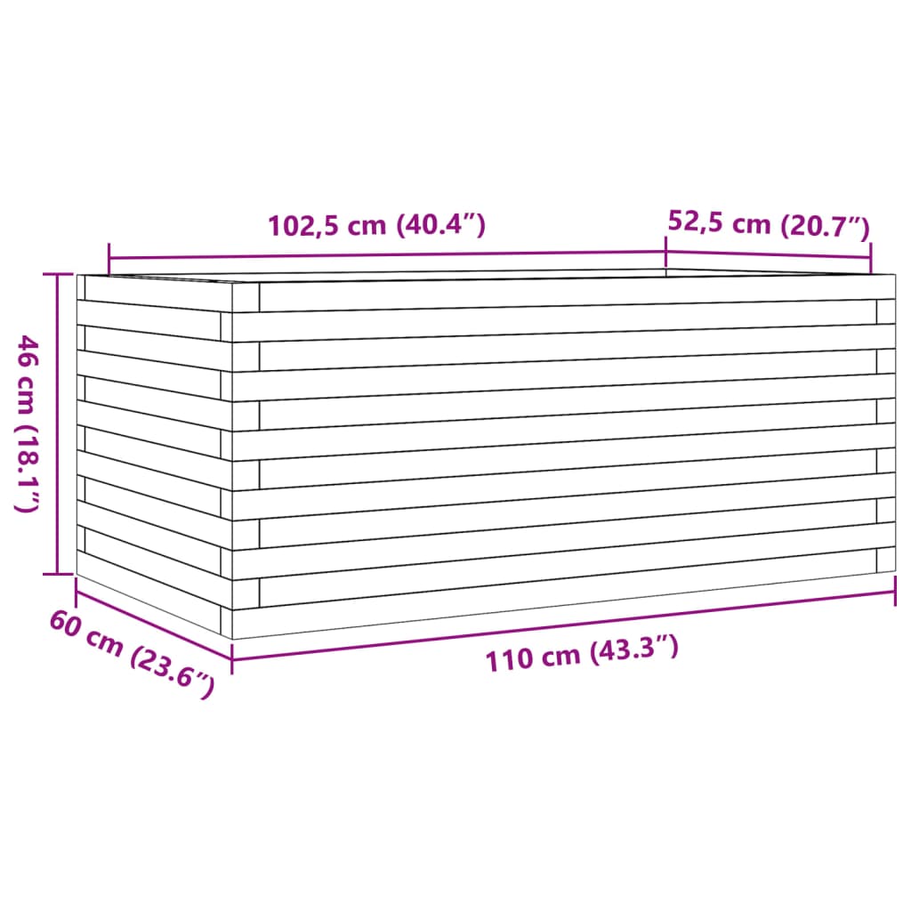 vidaXL Pflanzkübel 110x60x46 cm Massivholz Douglasie