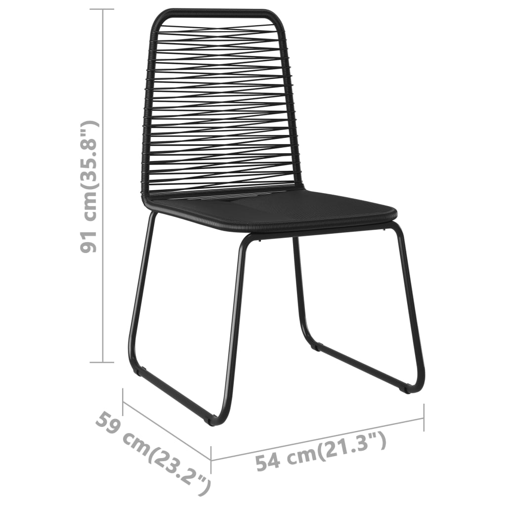 vidaXL 5-tlg. Garten-Essgruppe PVC Rattan Schwarz